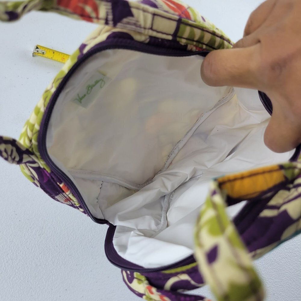 Vera Bradley Cotton Plum Crazy Quilted Lunch Bag Top Zip Insulated Women - Picture 4 of 12